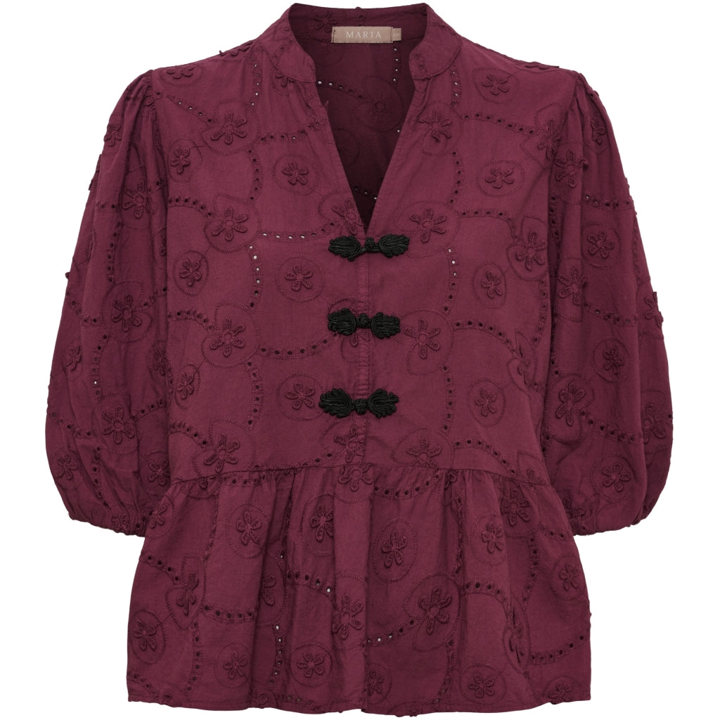 MARTA DU CHATEAU Marta Du Chateau Dam Blus MdcSafiya Blouse Bordeaux