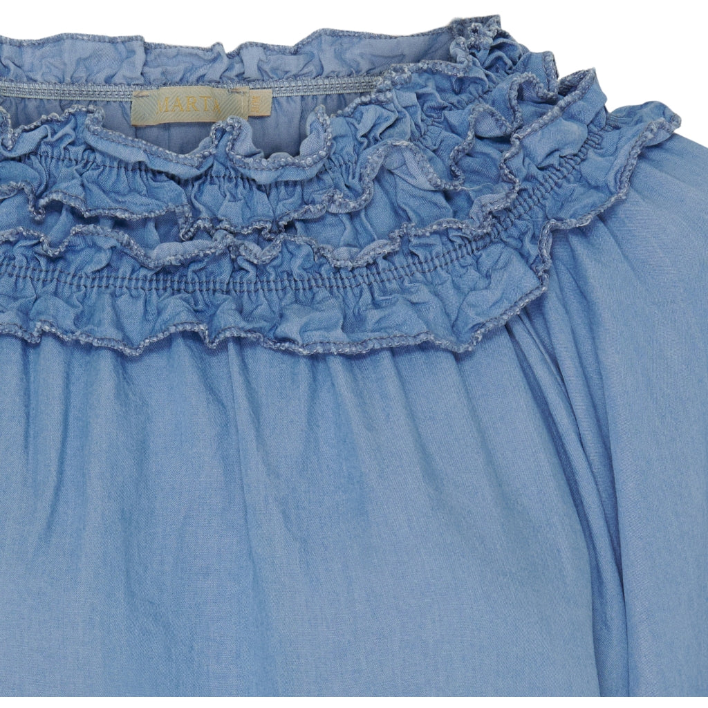 MARTA DU CHATEAU Marta Du Chateau dam blus MdcJulietta Blouse Light blue