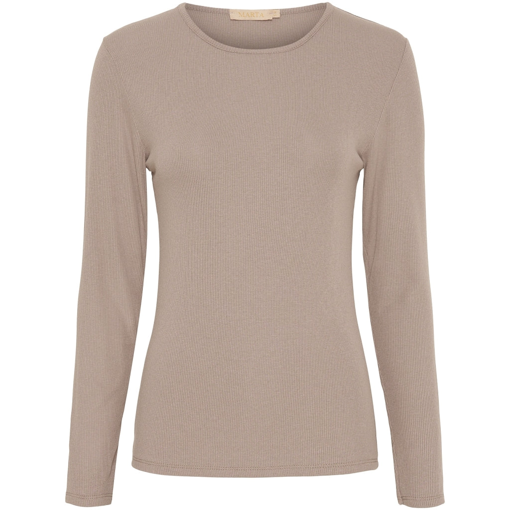 MARTA DU CHATEAU Marta Du Chateau långärmad t-shirt MdcIngrid 4906 LS Tee Solid Fango