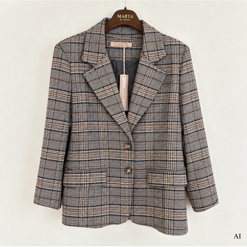 MARTA DU CHATEAU Marta du Chateau Dam Blazer MdcSenna 8870 Blazer Camel Print