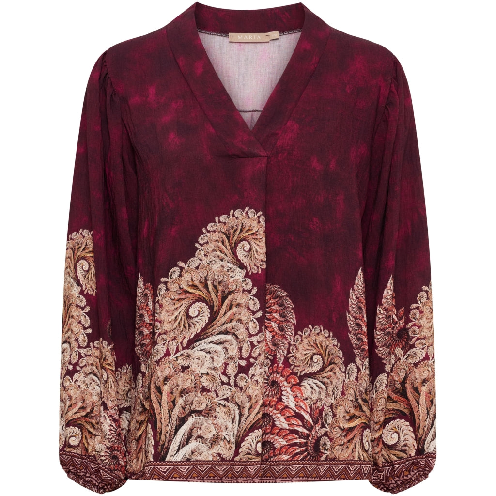MARTA DU CHATEAU Marta du Chateau Dam Blus MdcAnice 8940 Blouse Bordeaux