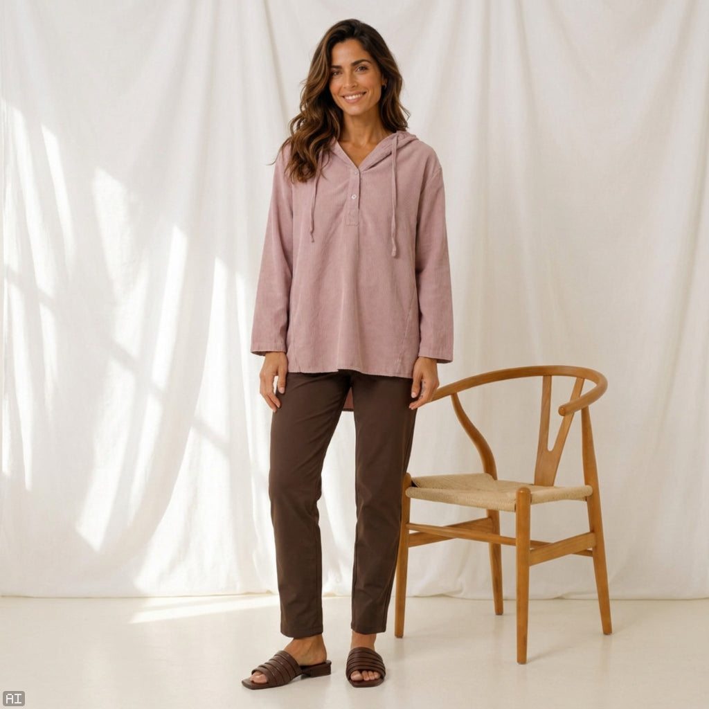 MARTA DU CHATEAU Marta du Chateau Dam Blus MdcPienza 8908 Blouse Brush