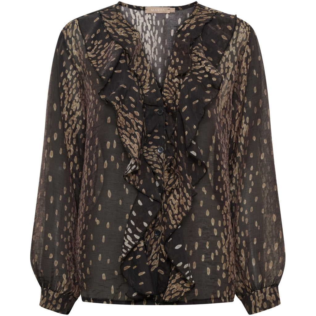 MARTA DU CHATEAU Marta du Chateau Dam Blus MdcPistacia 8775 Blouse Black6016vpa