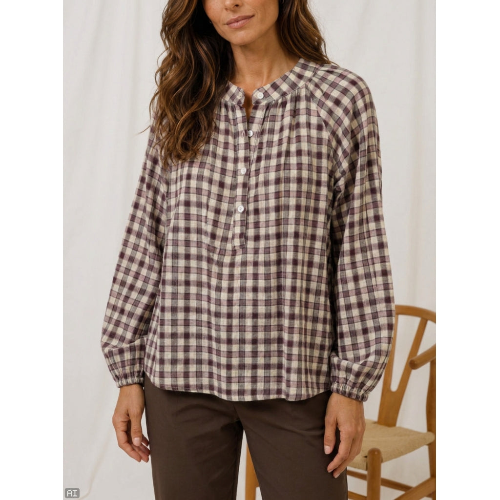 MARTA DU CHATEAU Marta du Chateau Dam Blus MdcZephyr 8787 Blouse Bordeaux5