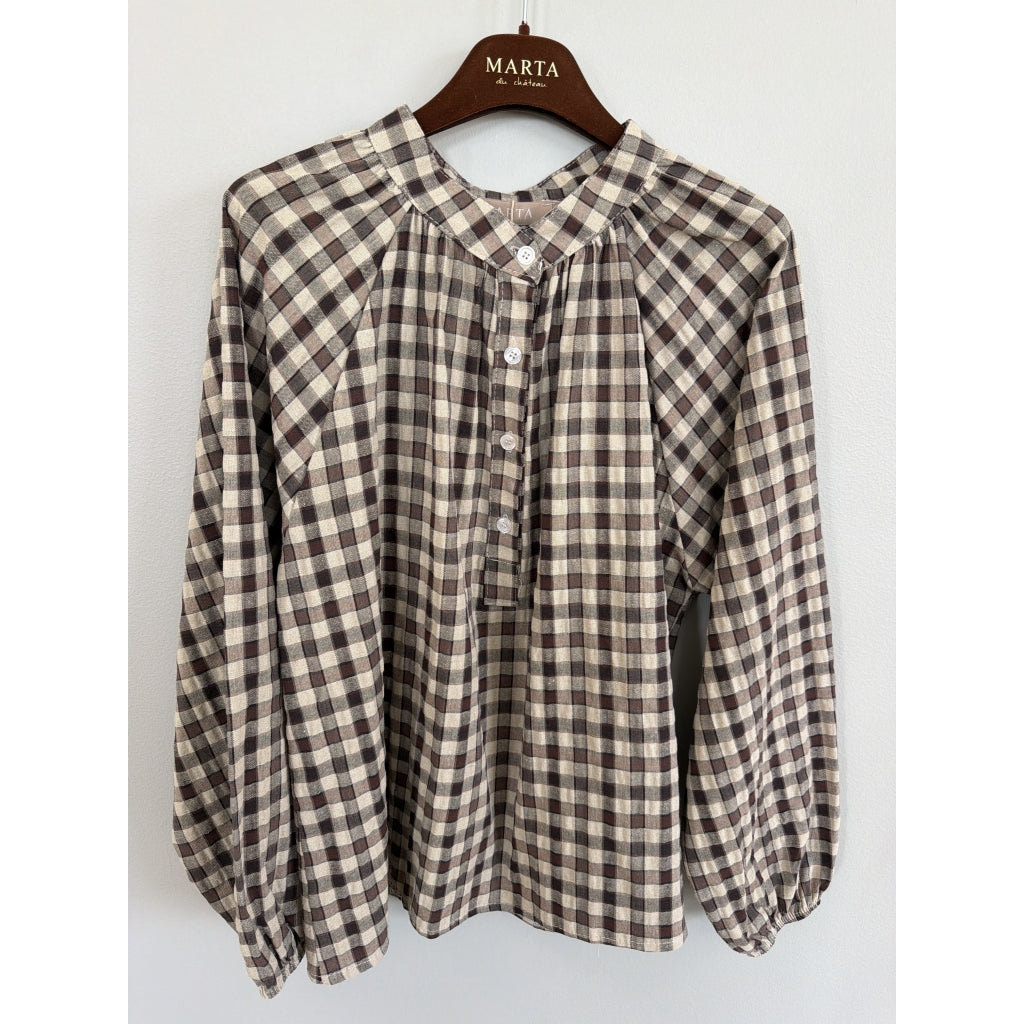 MARTA DU CHATEAU Marta du Chateau Dam Blus MdcZephyr 8787 Blouse Brown6
