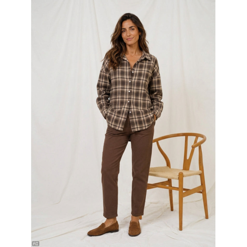 MARTA DU CHATEAU Marta du Chateau Dam Skjorta MdcCloud 92050 Shirt Brown