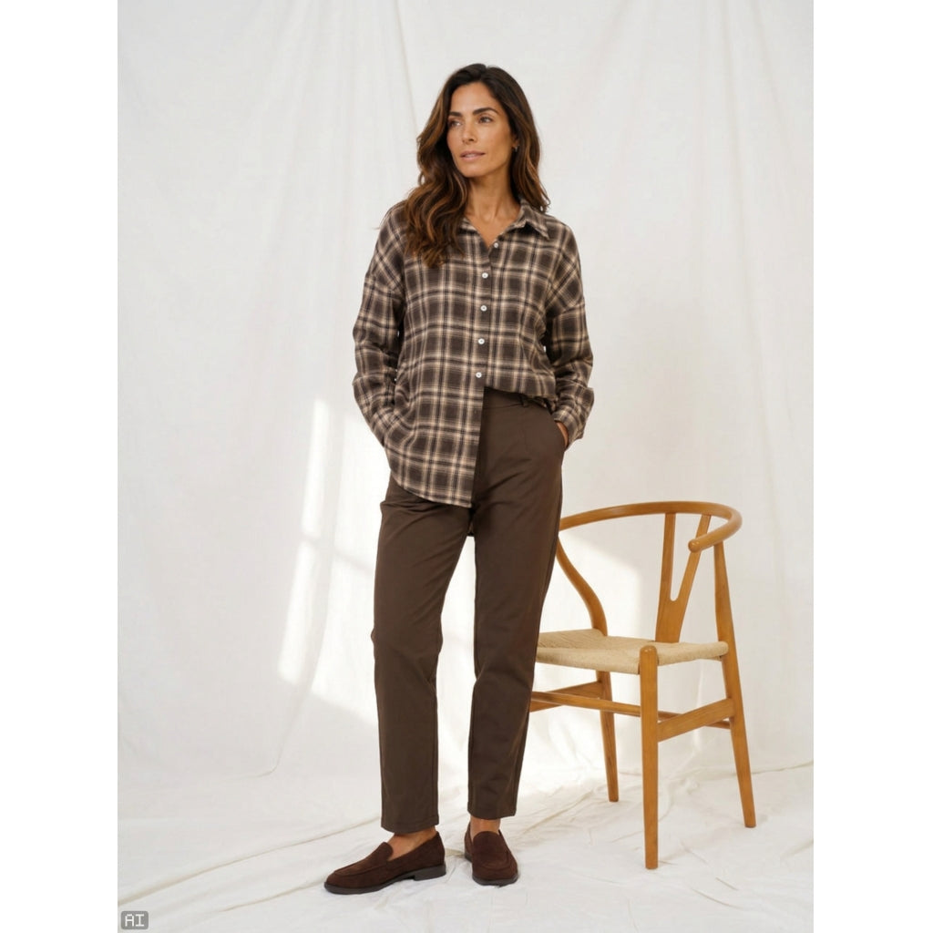 MARTA DU CHATEAU Marta du Chateau Dam Skjorta MdcCloud 92050 Shirt Brown