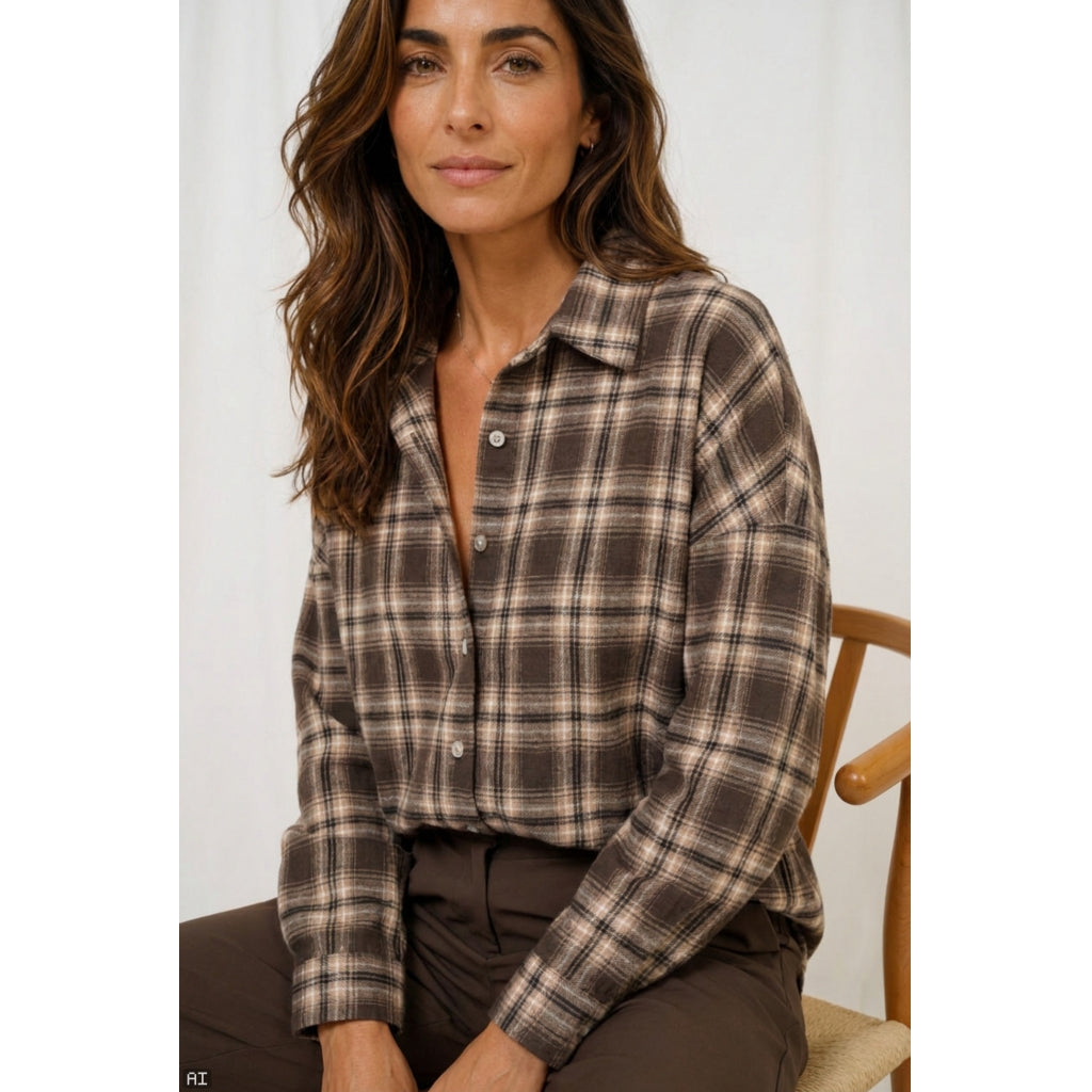 MARTA DU CHATEAU Marta du Chateau Dam Skjorta MdcCloud 92050 Shirt Brown