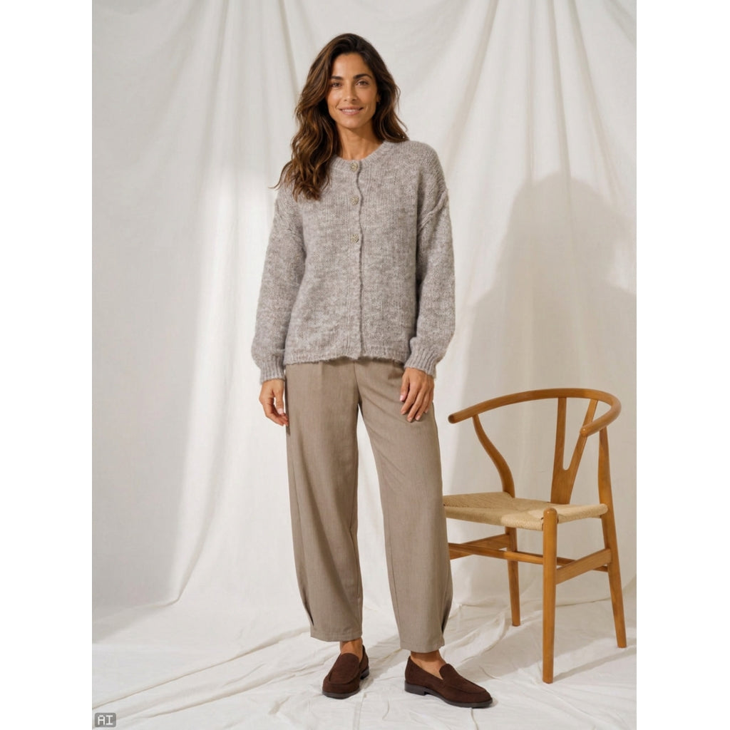 MARTA DU CHATEAU Marta du Chateau Dam Stickad MdcNovella 9735 Knit Fango