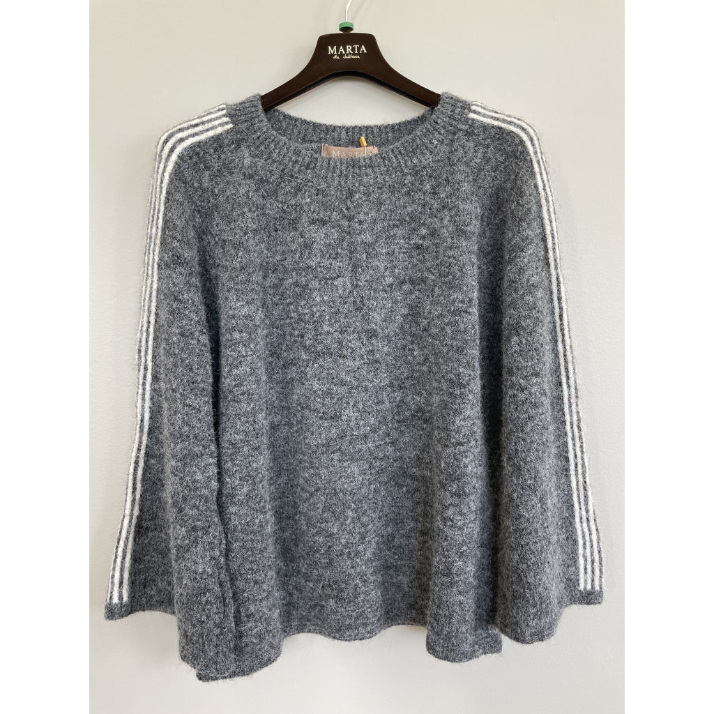 MARTA DU CHATEAU Marta du Chateau Dam Stickad MdcVelora 8153- Knit Grigio004/Beige001