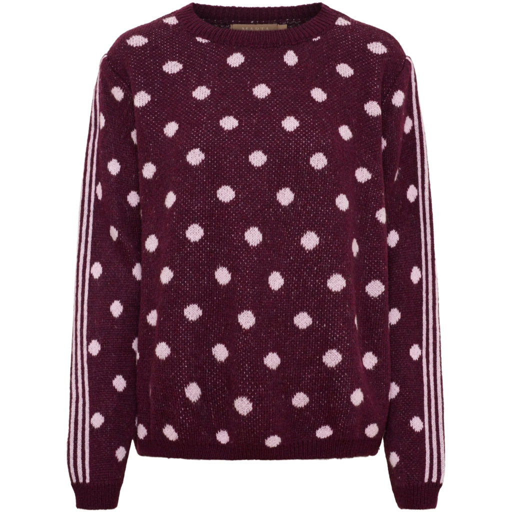 MARTA DU CHATEAU Marta du Chateau Dam Stickad Tröja MdcBellora 9730 Knit Bordeaux/Rosa
