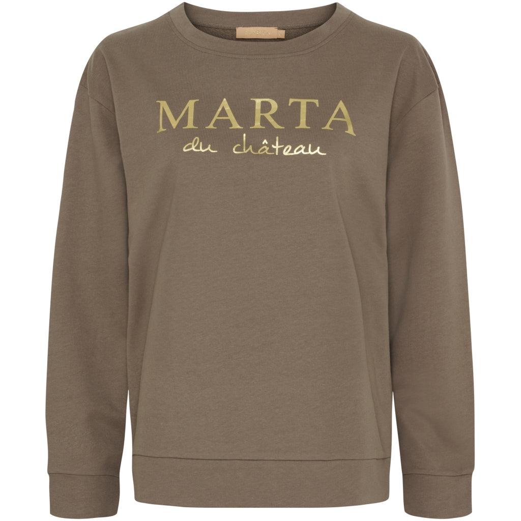 MARTA DU CHATEAU Marta du Chateau Dam Sweatshirt MdcAnnemette J-639 Sweatshirt Fango