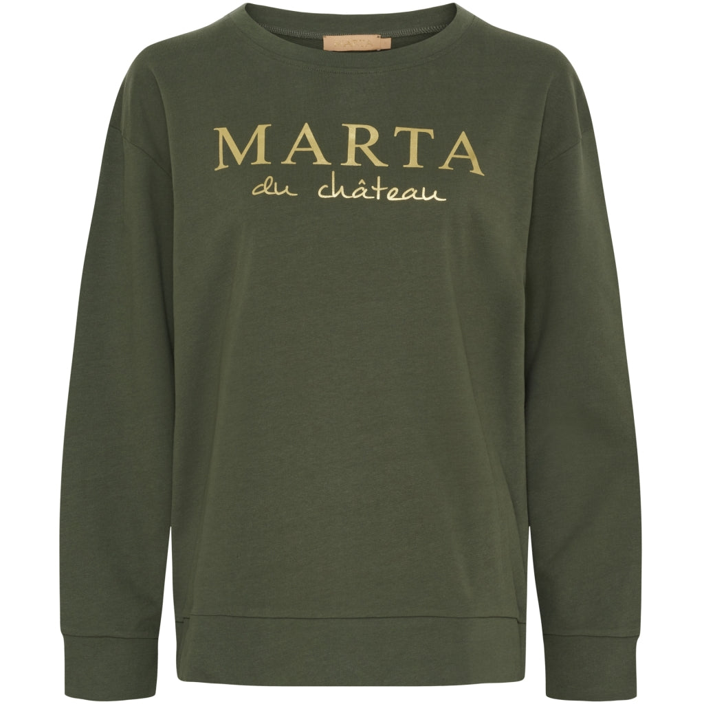 MARTA DU CHATEAU Marta du Chateau Dam Sweatshirt MdcAnnemette J-639 Sweatshirt Military