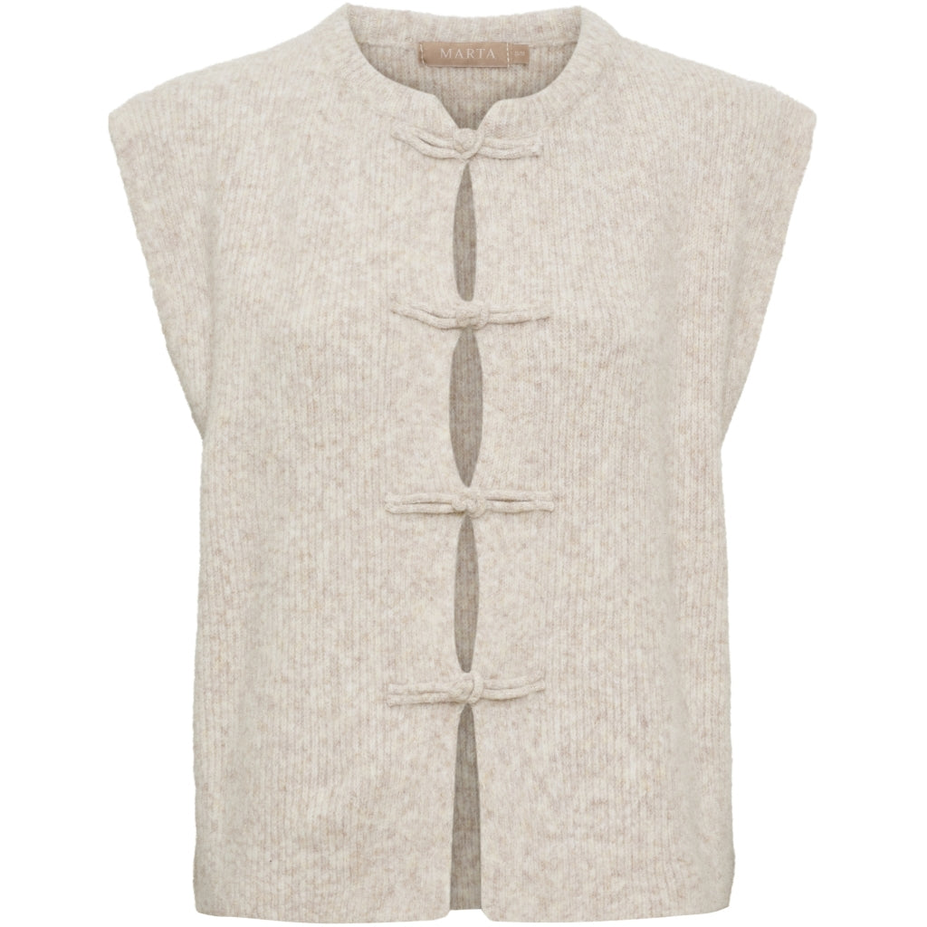 MARTA DU CHATEAU Marta du Chateau Dam Väst MdcCelestia 9980 Knit Vest Beige