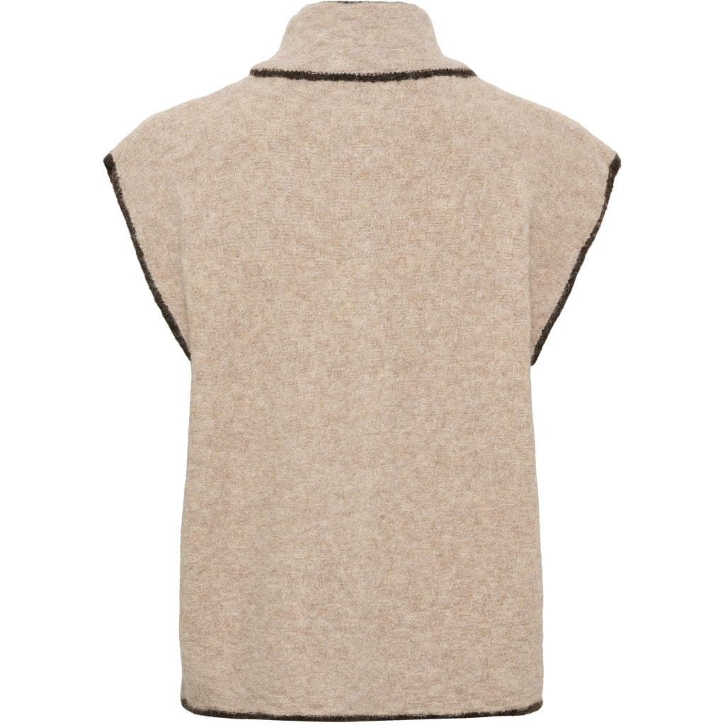 MARTA DU CHATEAU Marta du Chateau Dam Väst MdcNalina 9985 Knit Vest Camel