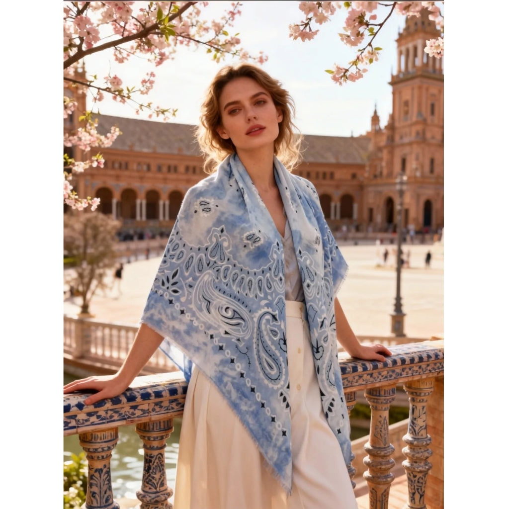 MARTA DU CHATEAU Marta du Chateau dam Scarf MdcDanna FA37254 Scarf Light blue