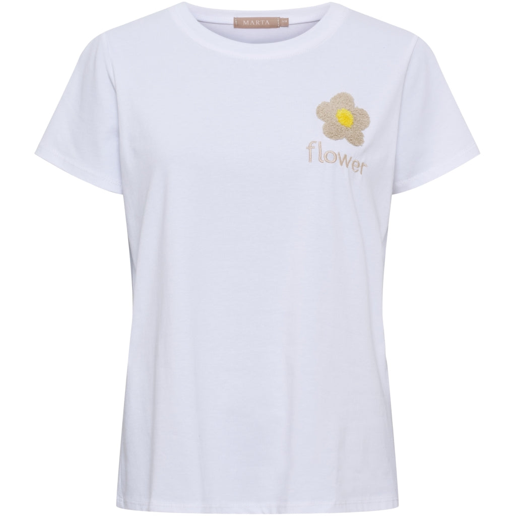 MARTA DU CHATEAU Marta du Chateau dam T-shirt MdcAvella 84275-Blomma T-shirt White/beige