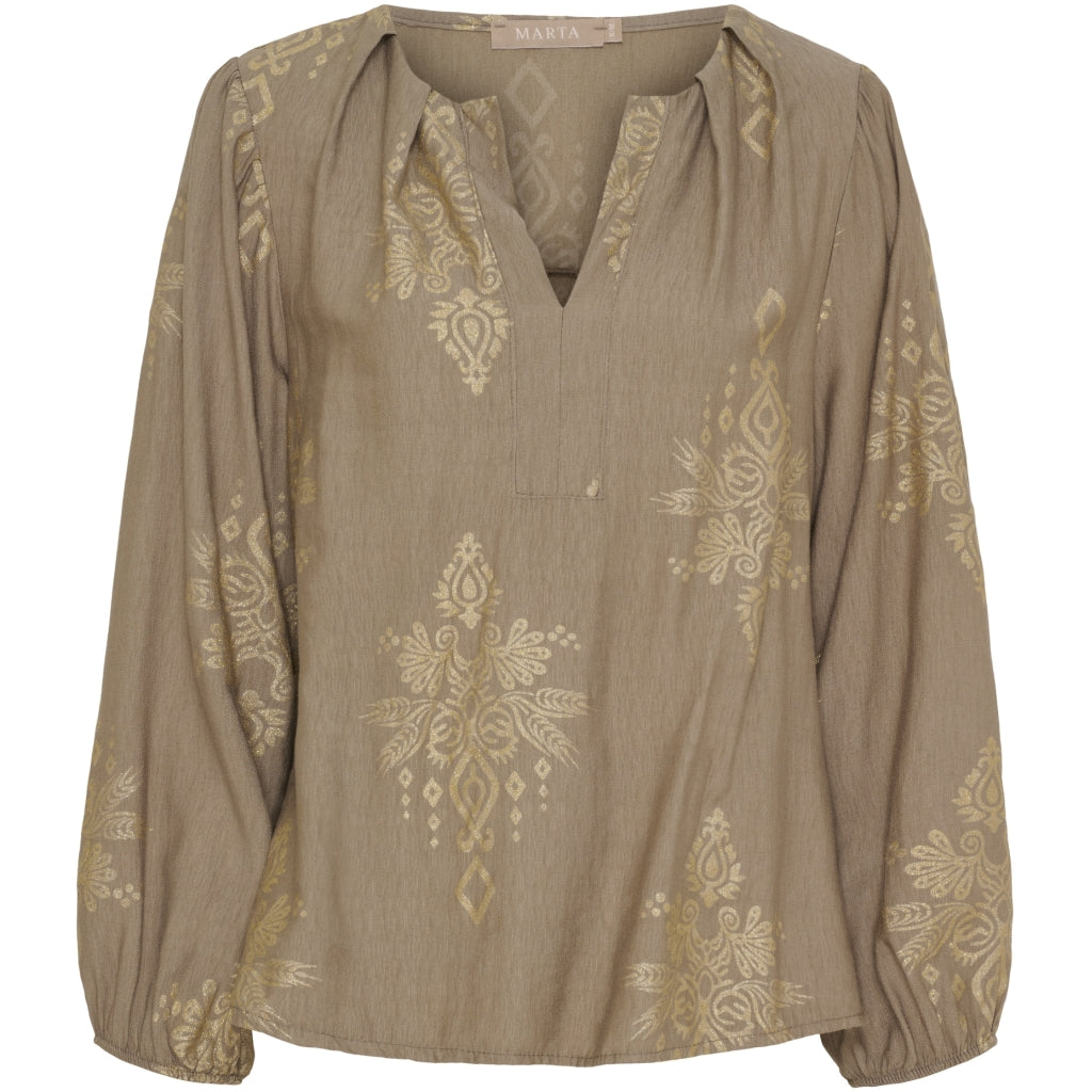MARTA DU CHATEAU Marta du Chateau dam blus MdcBayleaf 7705 Shirt Fango60