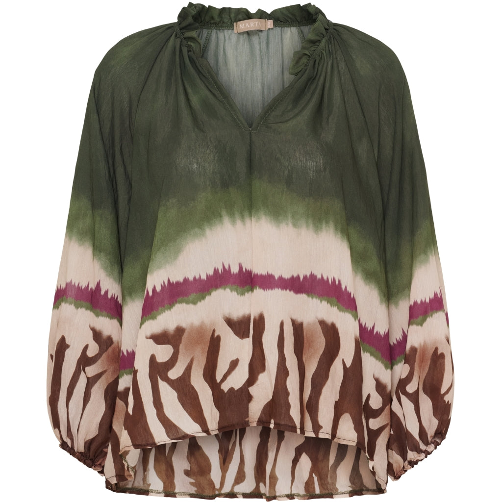 MARTA DU CHATEAU Marta du Chateau dam blus MdcBelladonna 003 Shirt Military