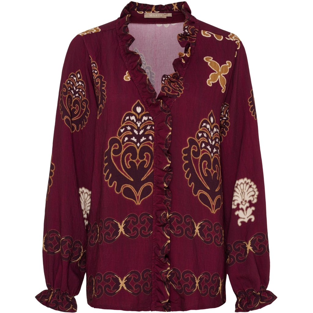 MARTA DU CHATEAU Marta du Chateau dam blus MdcBrook 7648 Shirt Bordeaux3257tpk