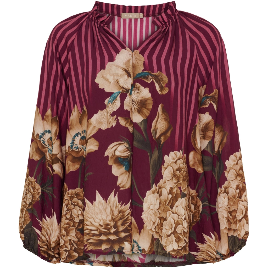 MARTA DU CHATEAU Marta du Chateau dam blus MdcOctavia 003B Shirt Bordeaux6022