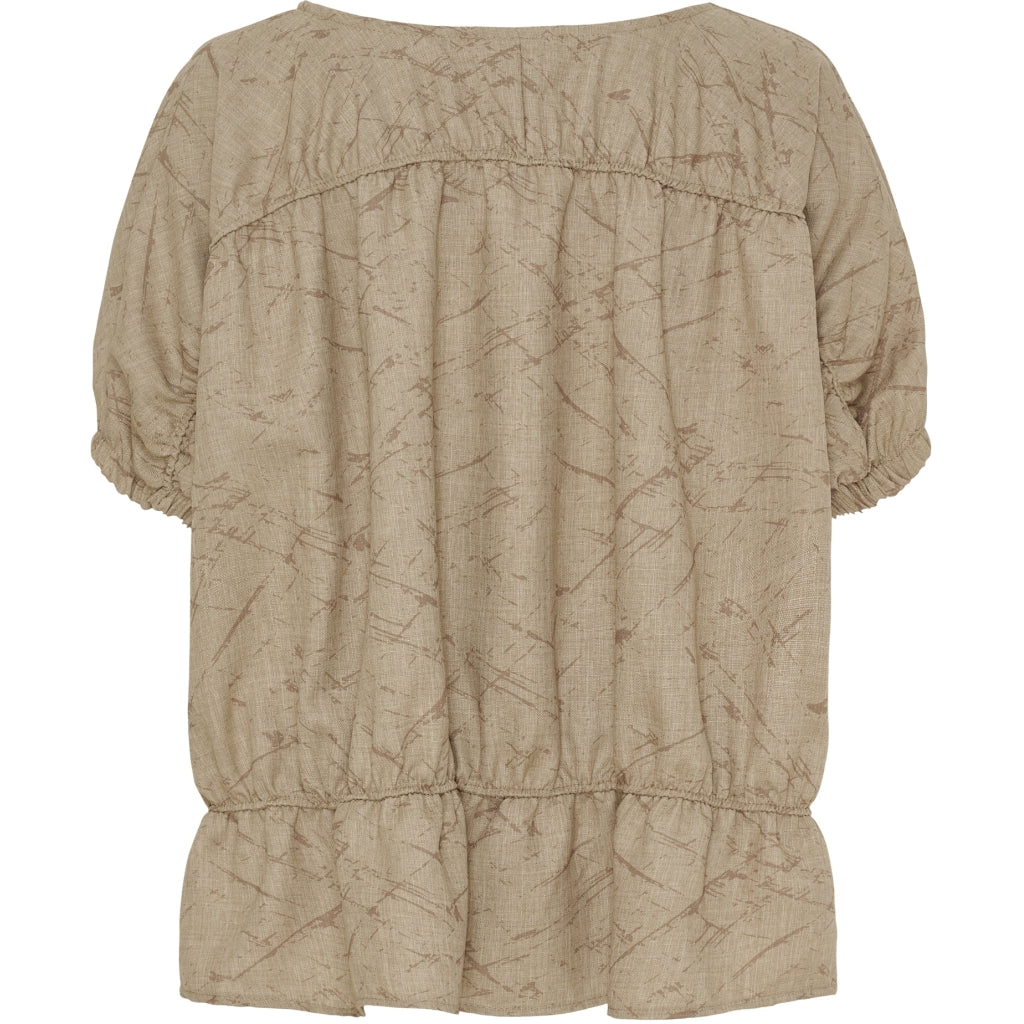 MARTA DU CHATEAU Marta du Chateau dam blus MdcSaffron 258685 Blouse Camel Print