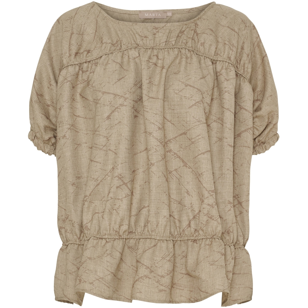 MARTA DU CHATEAU Marta du Chateau dam blus MdcSaffron 258685 Blouse Camel Print