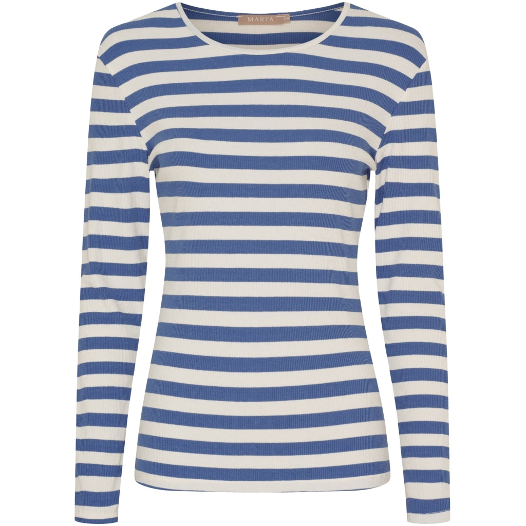MARTA DU CHATEAU Marta du Chateau dam långärmad T-shirt MdcBegonia 7702 LS Tee Fiordo