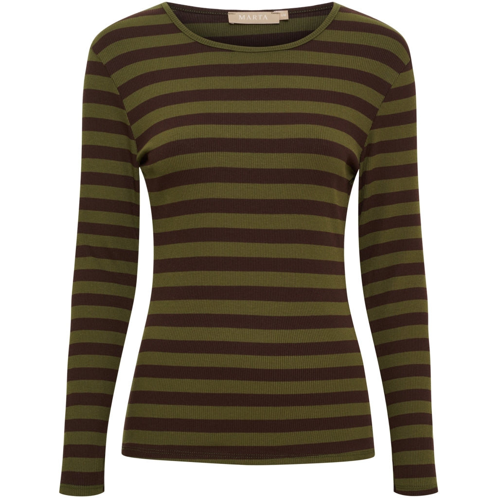 MARTA DU CHATEAU Marta du Chateau dam långärmad T-shirt MdcBegonia 7702 LS Tee Moro/Sottobosco