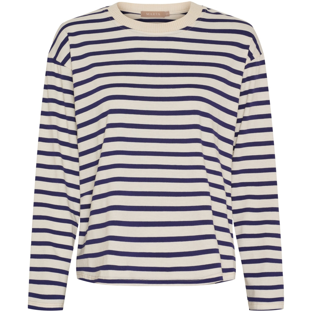 MARTA DU CHATEAU Marta du Chateau dam långärmad T-shirt MdcKara 58709 LS Tee Navy