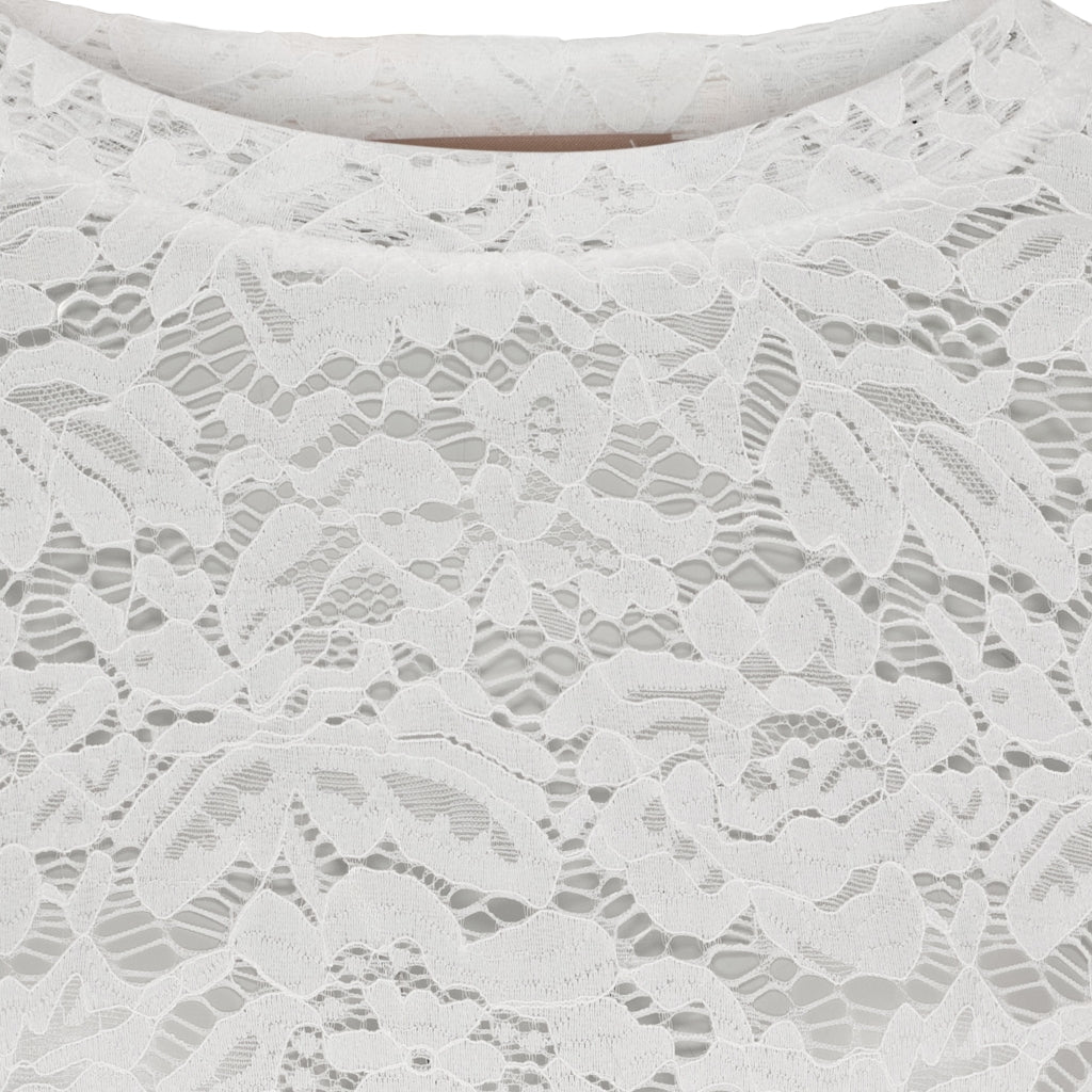 MARTA DU CHATEAU Marta du Chateau dam långärmad spets-t-shirt MdcMilley 7707 LS Tee White