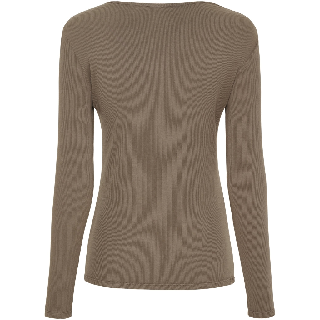 MARTA DU CHATEAU Marta du Chateau dam långärmad t-shirt MdcAster 4906 LS Tee Fango