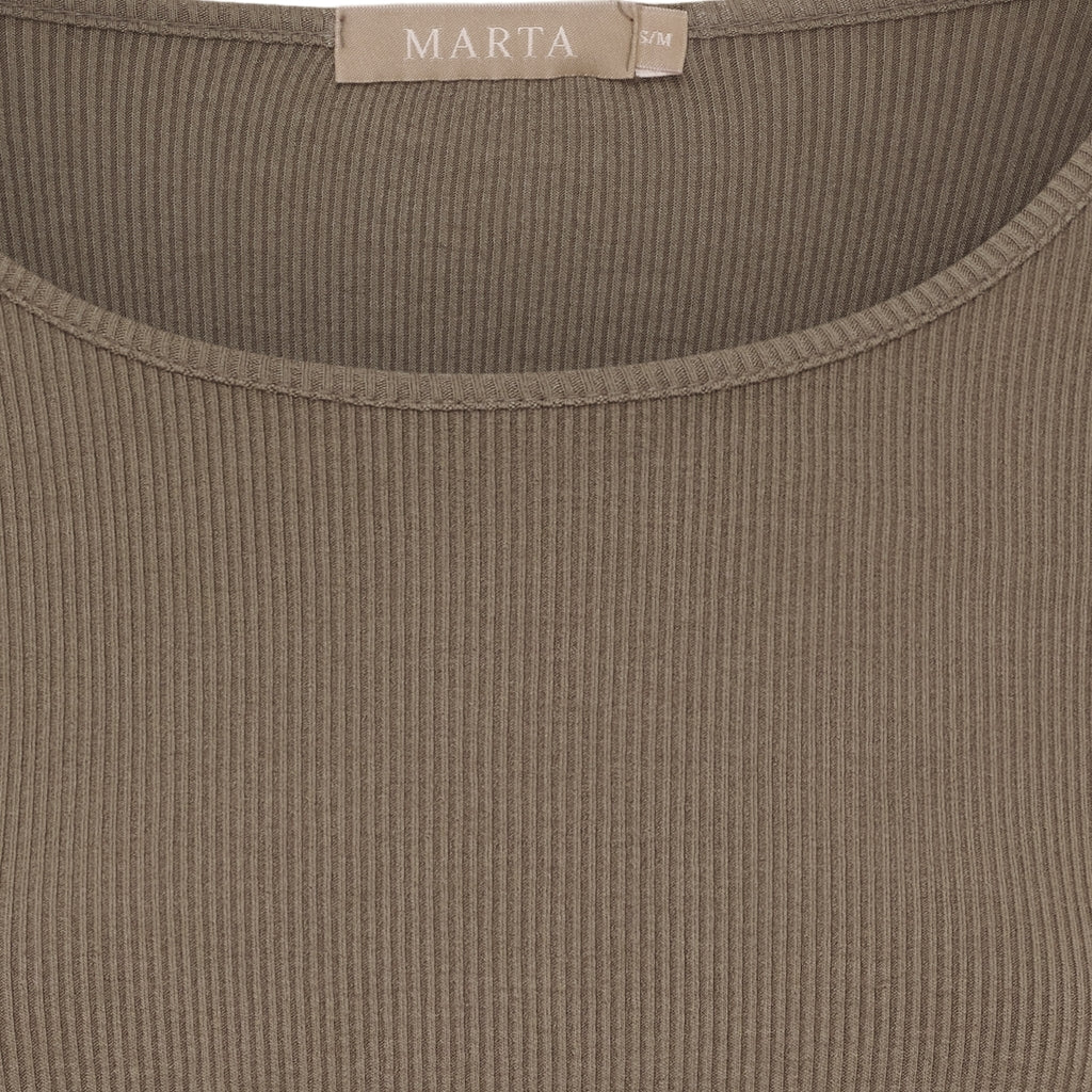 MARTA DU CHATEAU Marta du Chateau dam långärmad t-shirt MdcAster 4906 LS Tee Fango