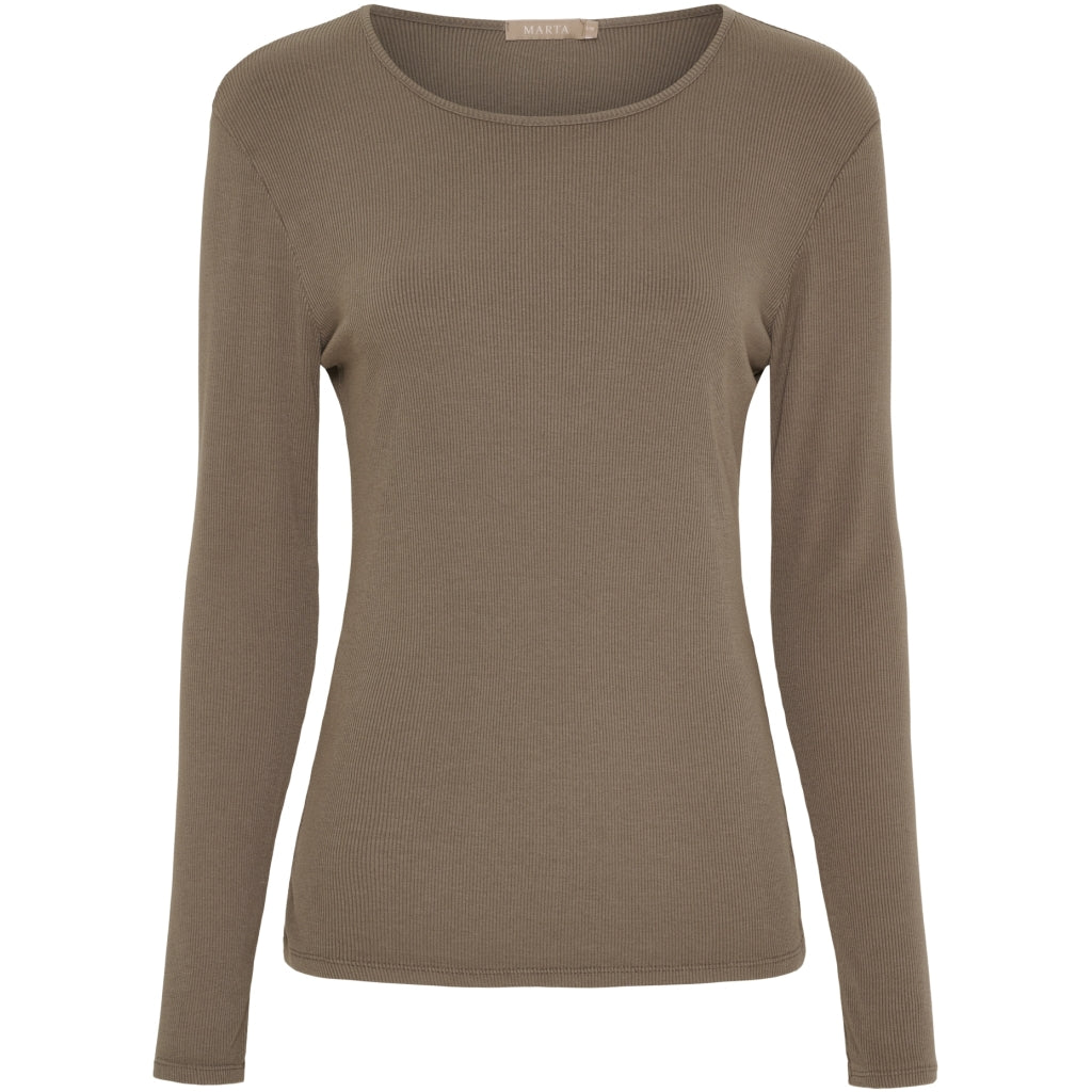 MARTA DU CHATEAU Marta du Chateau dam långärmad t-shirt MdcAster 4906 LS Tee Fango