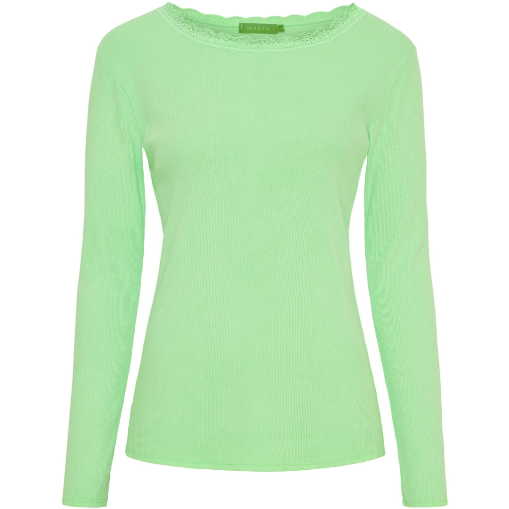 MARTA DU CHATEAU Marta du Chateau dam långärmad t-shirt MdcBelinda 24160 LS Tee Green Neo