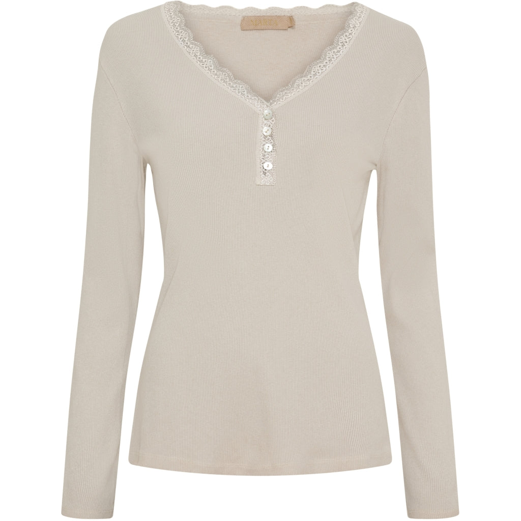 MARTA DU CHATEAU Marta du Chateau dam långärmad t-shirt MdcCalista 2500 LS Tee Beige