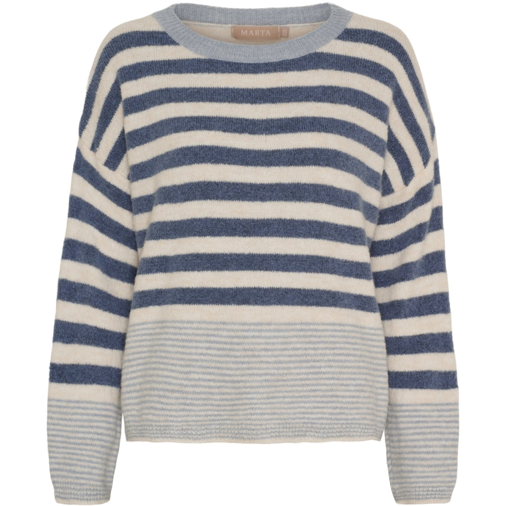MARTA DU CHATEAU Marta du Chateau dam sticka MdcElara 35671 Knit Cielo/Jeans/Burro