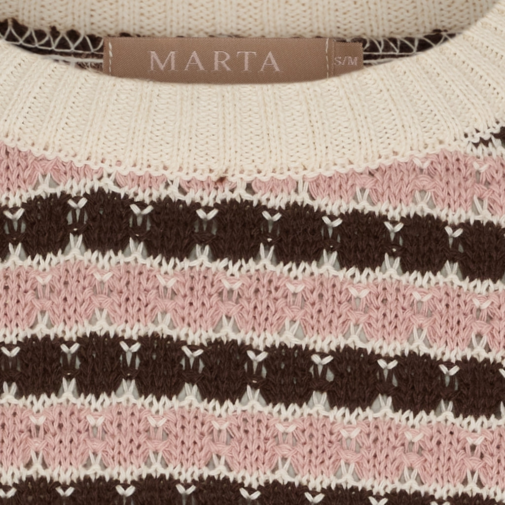 MARTA DU CHATEAU Marta du Chateau dam sticka MdcNivelle KNA110M Knit Moro/Antique