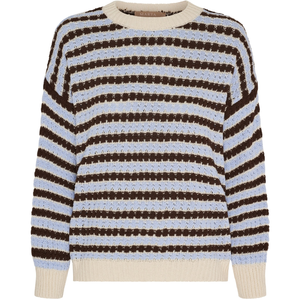 MARTA DU CHATEAU Marta du Chateau dam sticka MdcNivelle KNA110M Knit Moro/Celeste