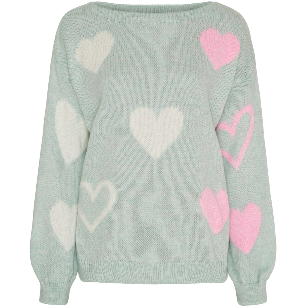 MARTA DU CHATEAU Marta du Chateau dam stickad tröja MdcAmarante 64023 Knit Aqua/Panna/Pink