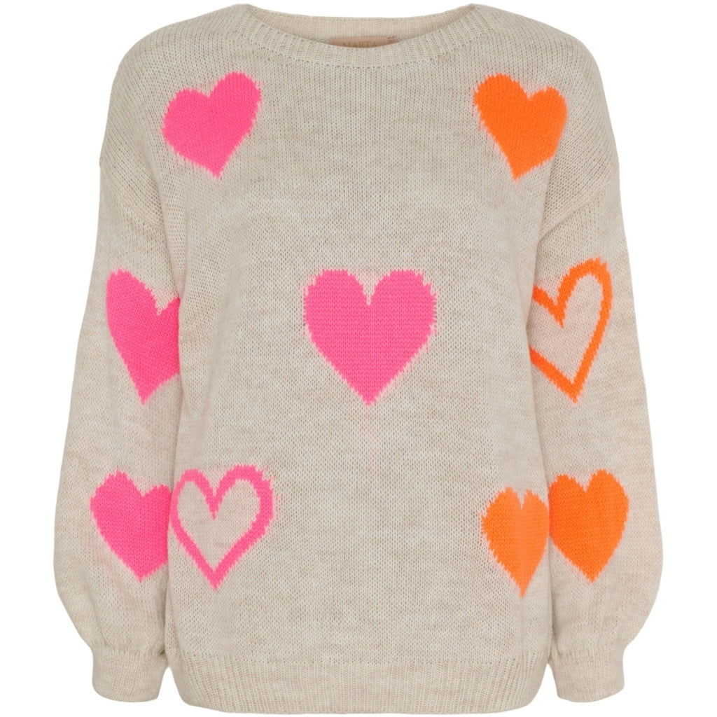 MARTA DU CHATEAU Marta du Chateau dam stickad tröja MdcAmarante 64023 Knit Beige/Pink/Orange