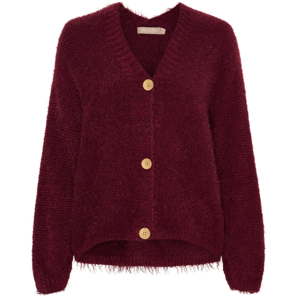MARTA DU CHATEAU Marta du Chateau dam stickad tröja MdcDakota 809 Cardigan Bordeaux