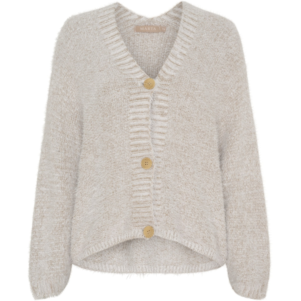 MARTA DU CHATEAU Marta du Chateau dam stickad tröja MdcDakota 809 Cardigan Fango