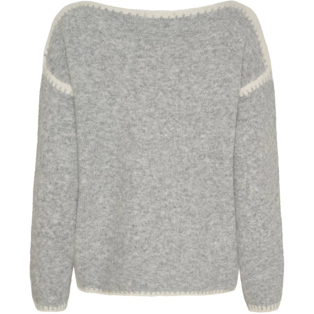 MARTA DU CHATEAU Marta du Chateau dam stickad tröja MdcLinette KN8032 Knit LightGreyW002