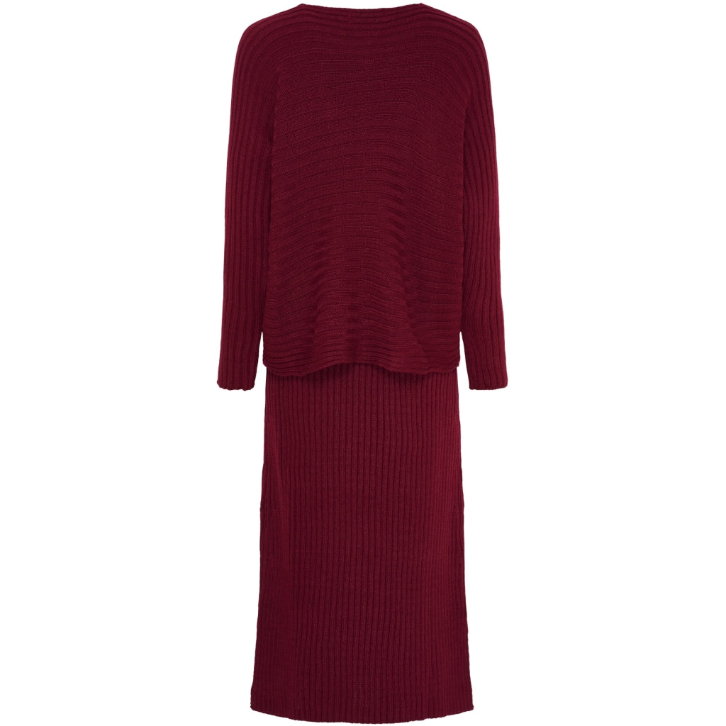 MARTA DU CHATEAU Marta du Chateau dam stickat set MdcHazel 9252 Set Bordeaux7544