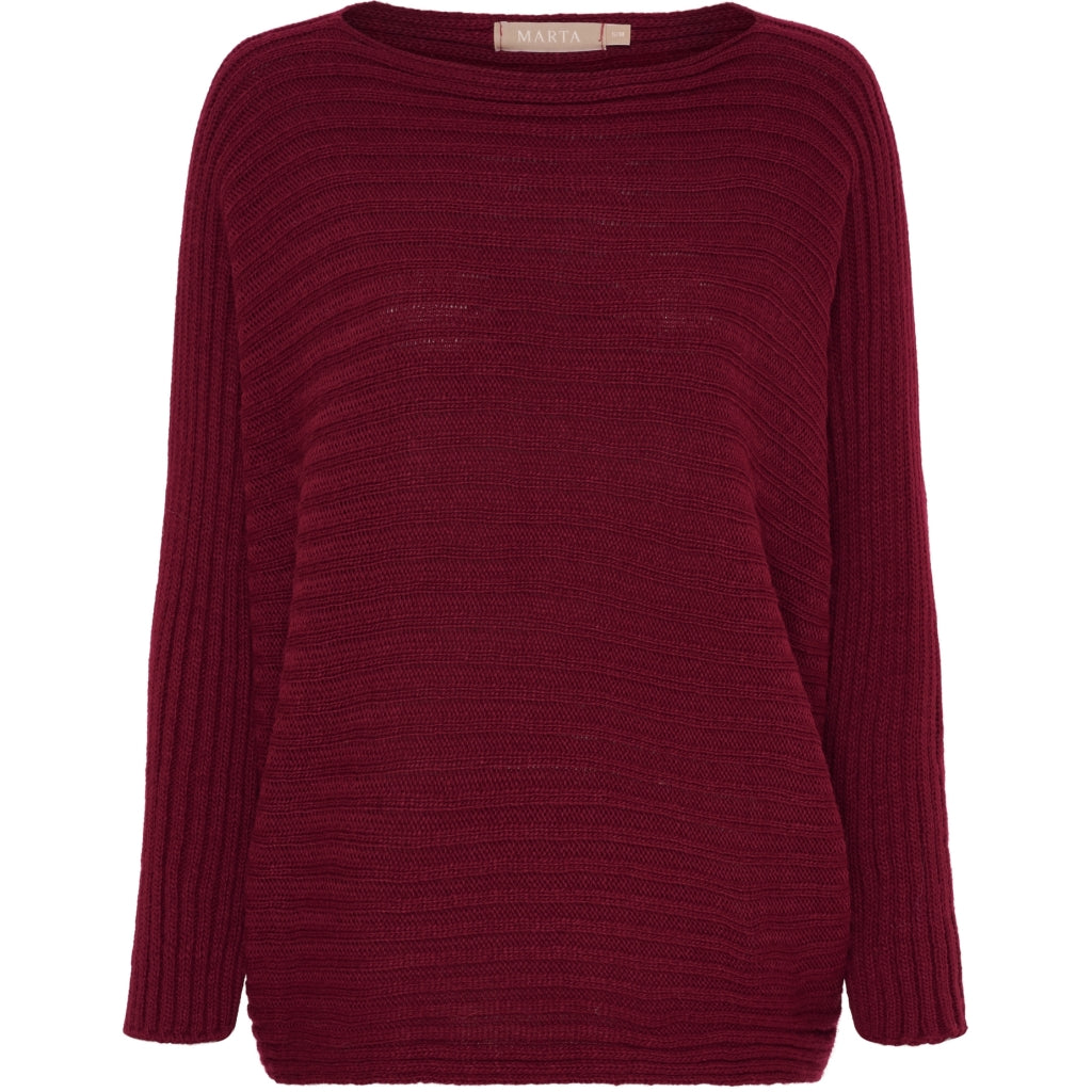 MARTA DU CHATEAU Marta du Chateau dam stickat set MdcHazel 9252 Set Bordeaux7544