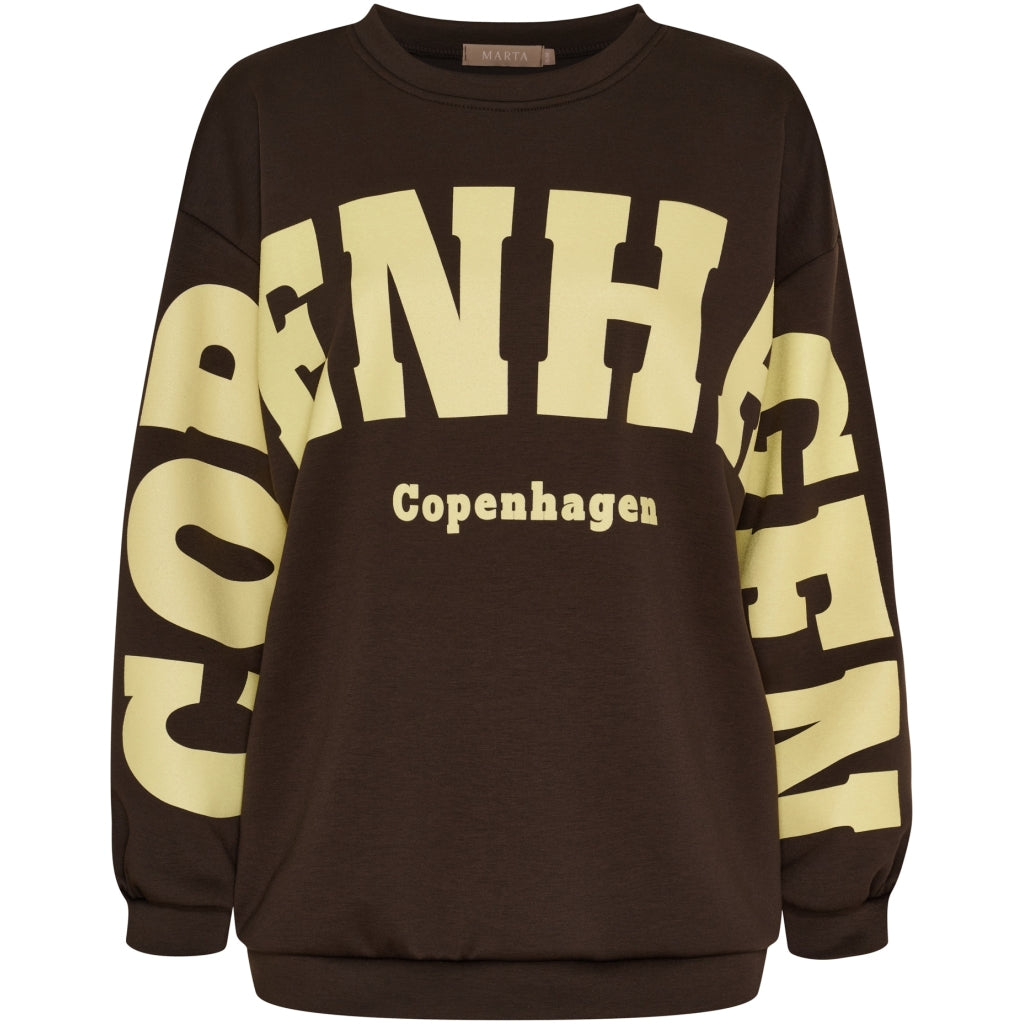 MARTA DU CHATEAU Marta du Chateau dam sweatshirt MdcHibiscus 22659 Sweatshirt Brown/Yellow