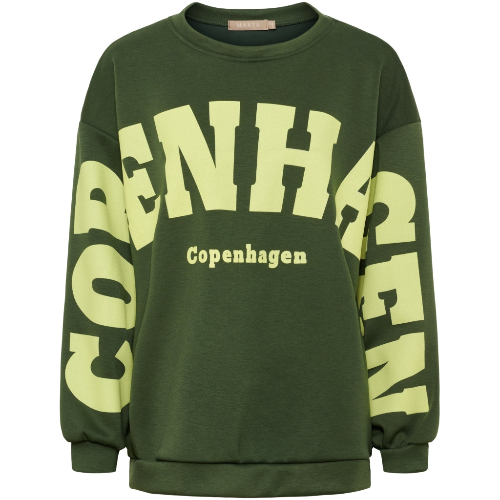 MARTA DU CHATEAU Marta du Chateau dam sweatshirt MdcHibiscus 22659 Sweatshirt Military/Yellow