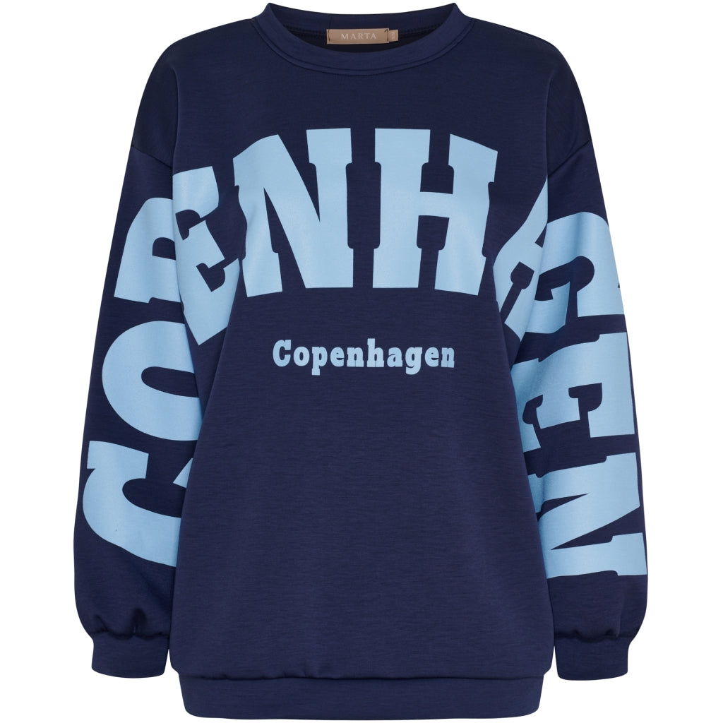 MARTA DU CHATEAU Marta du Chateau dam sweatshirt MdcHibiscus 22659 Sweatshirt Navy/Sky
