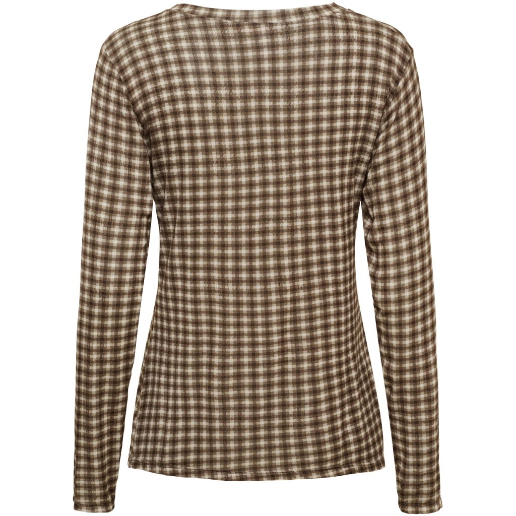MARTA DU CHATEAU Marta du Chateau dam topp MdcElissa 7914 Top Brown check